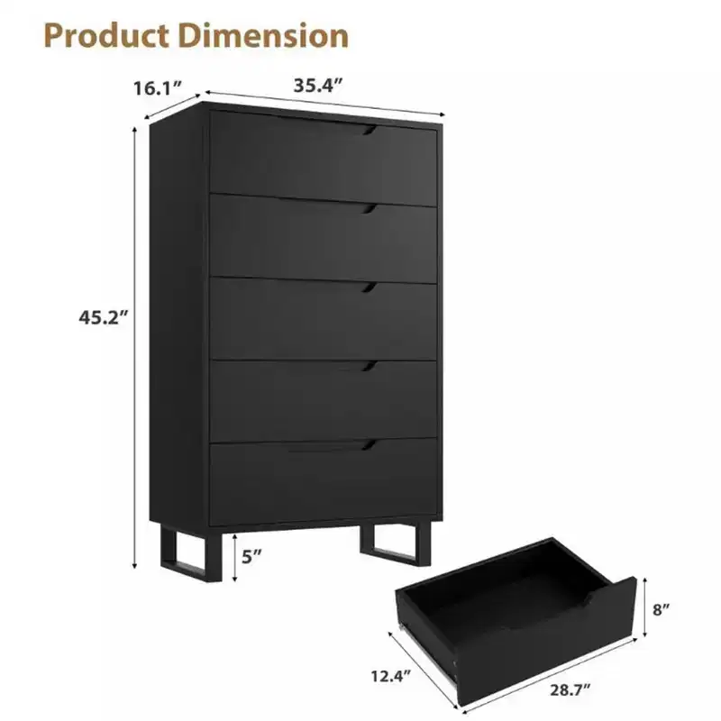 5-Drawer Tall Dresser, 51