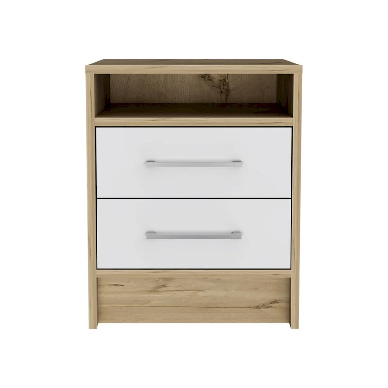 Rowley 2-Drawer 1-Shelf Rectangle Nightstand Smokey Oak