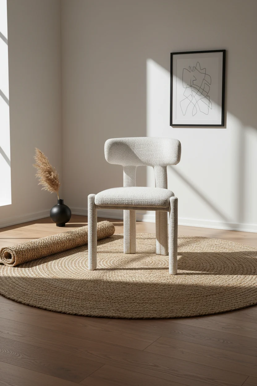 Minimalist Upholstered Dining Chair with Clean Lines and Gentle Curves for Dining Rooms