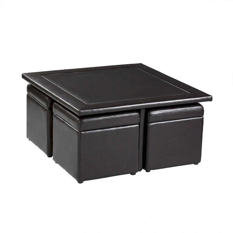 Crestfield Dark Brown Coffee Table / Storage Ottoman
