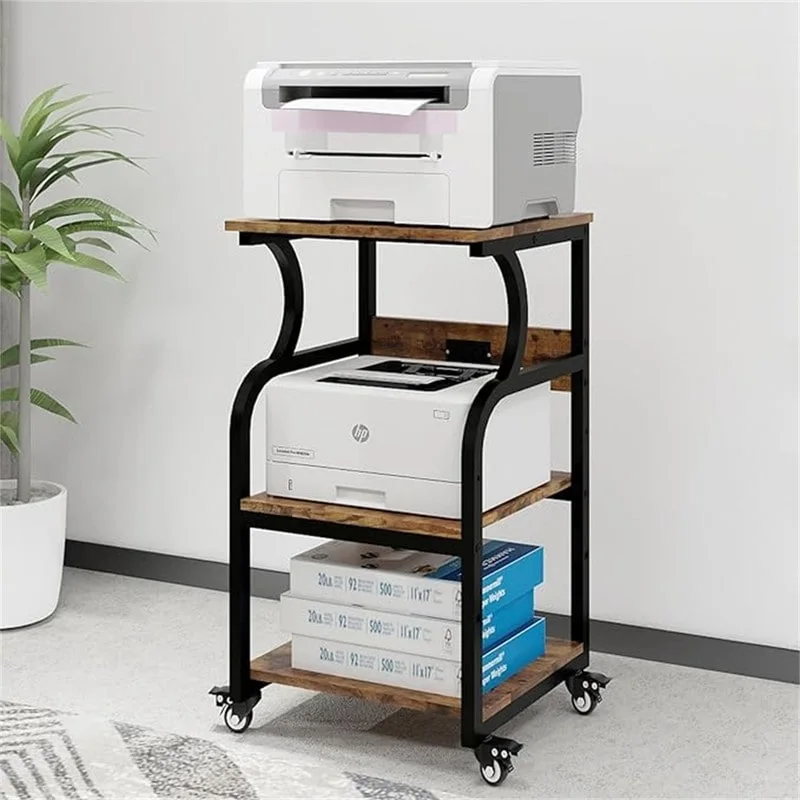 3 Tier Printer Stand,Printer Table with Adjustable Storage Shelf - 19.7 x 15.7 x 29.5 inches