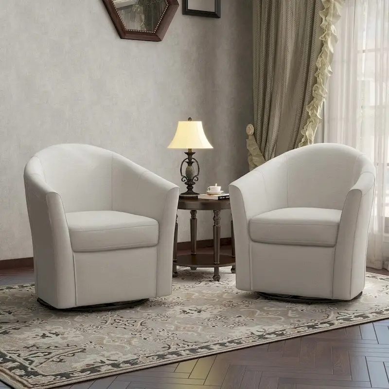 Swivel Accent Chair with Metal Base - 30.7W x 29.9H x 27.5D