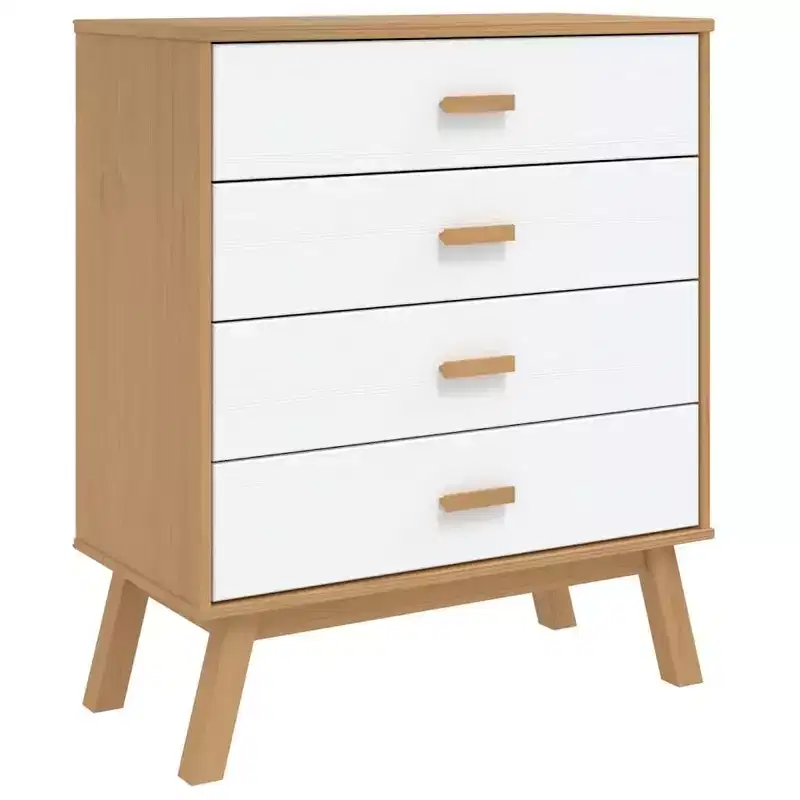 vidaXL Drawer Cabinet White and Brown