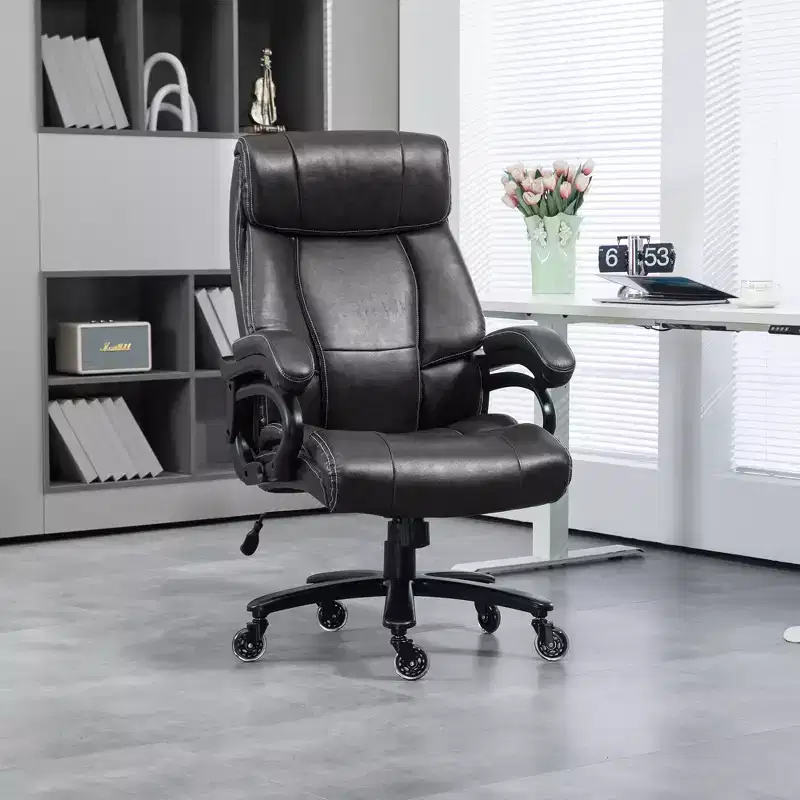 Vinsetto 400lbs Executive Office Chair for Big and Tall, PU Leather Computer Desk Chair with Adjustable Height, Swivel Wheels