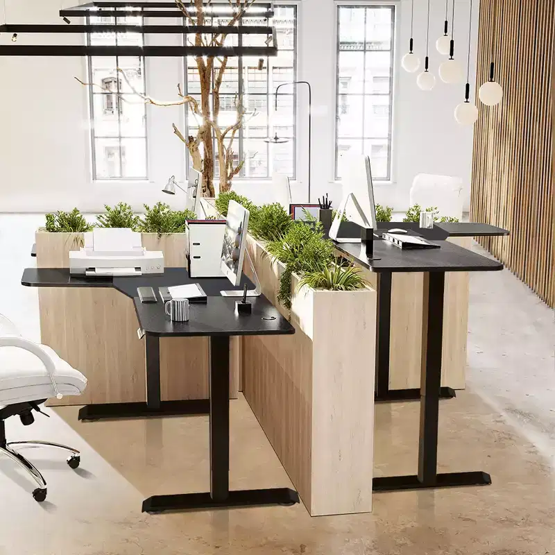 L-Shaped Electric Adjustable Standing Desk, 28.5